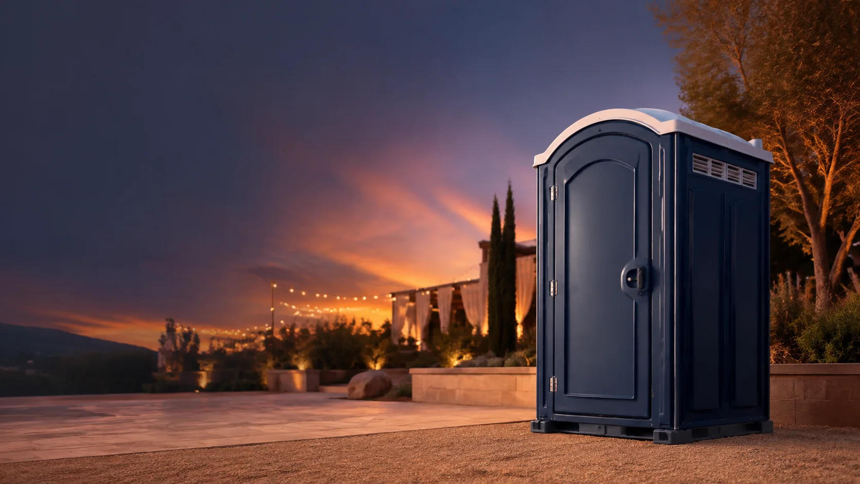Portable restroom shown for rental planning in Evanston, IL